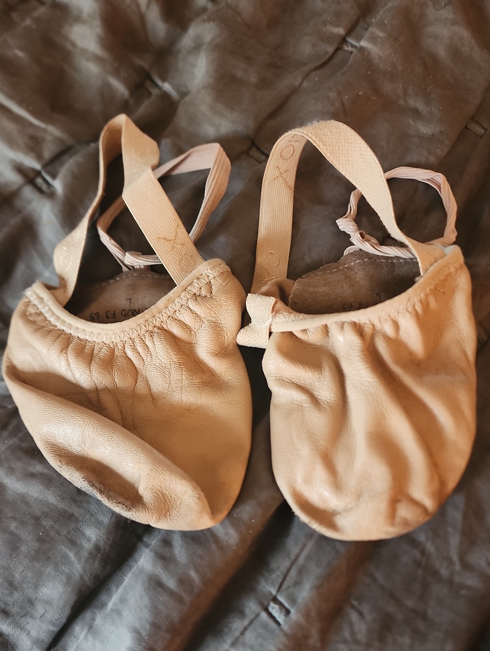 Beige Capezio Lyrical Dance Shoes, L